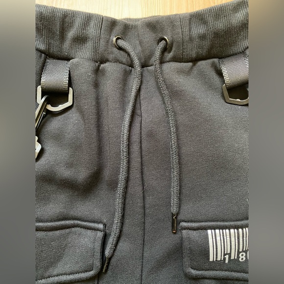 Dolls Kill - Club Exx - Black Cargo Bondage Joggers - Picture 13 of 16